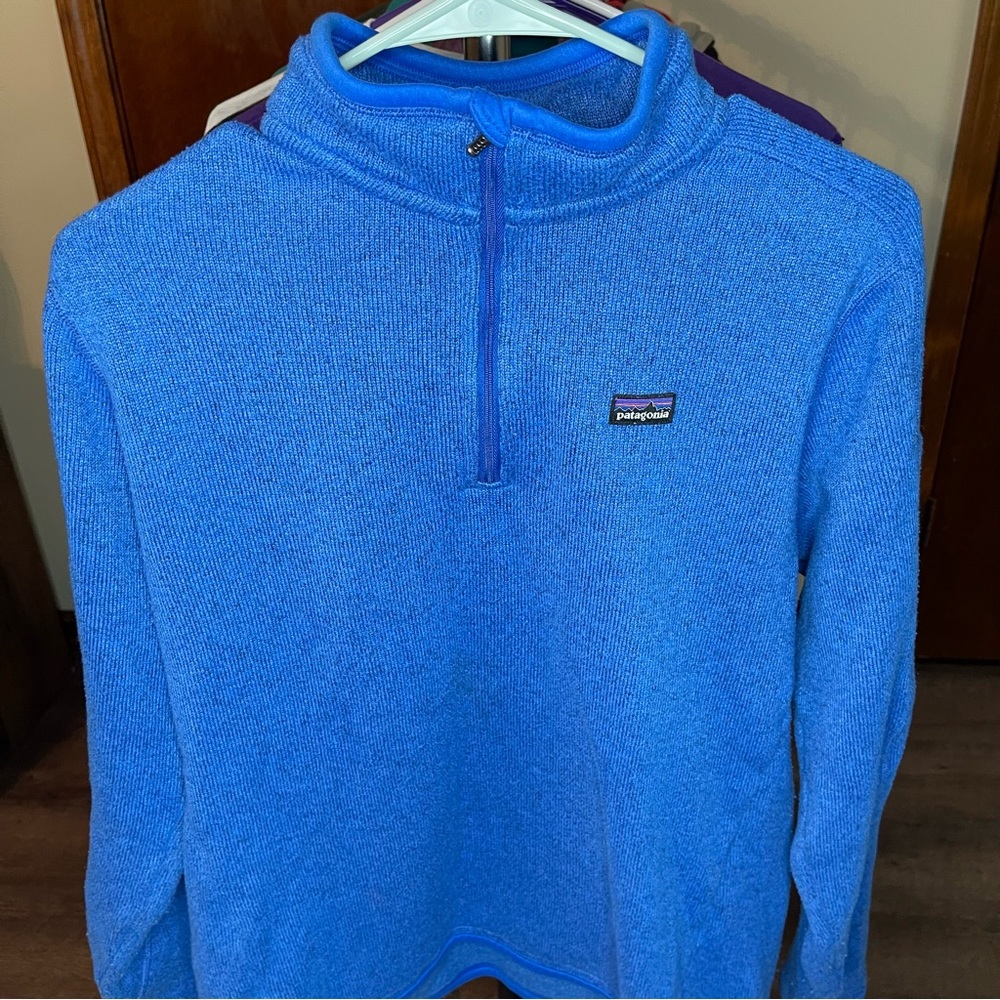 Patagonia Better Sweater Fleece Jacket Pullover Women’s Large Blue Quarter Zip